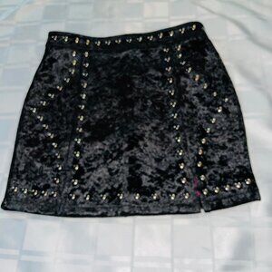 Studded velvet mini skirt M